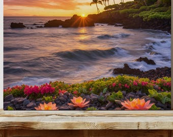 Wailea Sunset Maui, Maui Hawaii, Maui Art, Hawaii Gift, Large Photo Maui, Hawaii Print Art, Canvas Hawaii Art, Hawaii Gift Art Print,