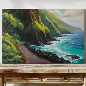 Road To Hana Art Print, Maui Hawaii, Maui Art, Hawaii Gift, Large Photo Road To Hana, Hawaii Print Art, Canvas Hawaii Art, Oil Portrait Hana