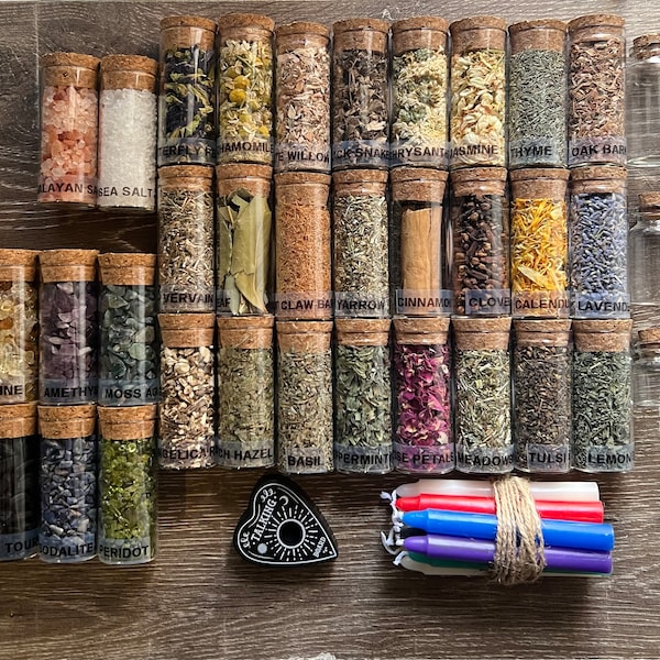 Deluxe Becoming A Witch Apothecary Kit | Apothecary Herbs | Spell Kit | Botanicals | Loose Incense | Witchcraft | Witch Kit | Potion Kit