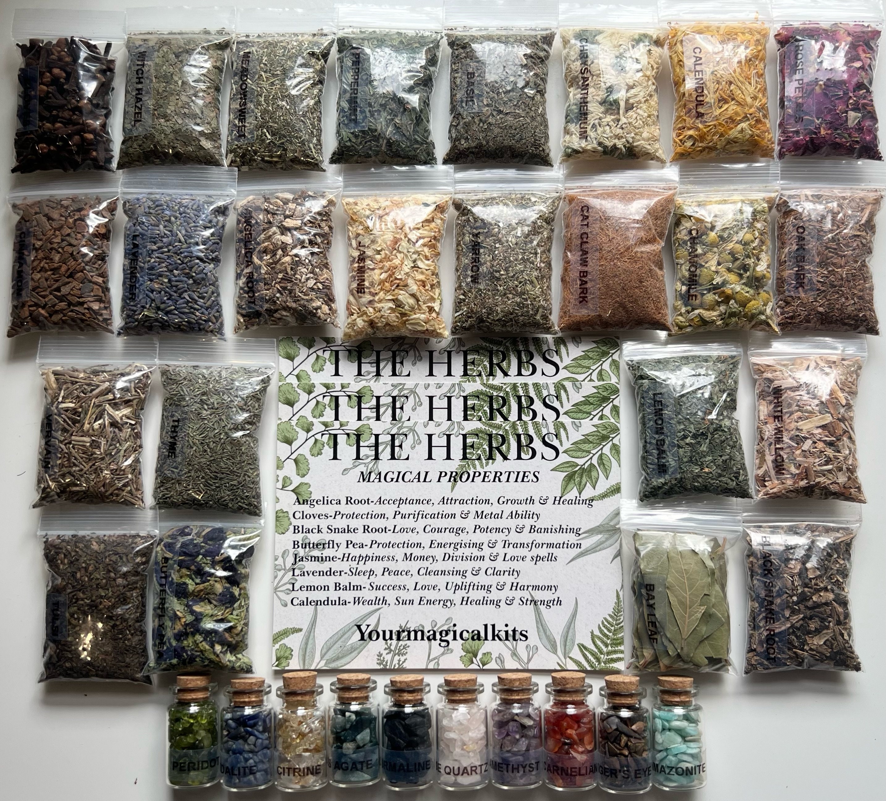 Magick Herb Kit - 22 Herbs for Magick/Wicca/Occult – Crystals, Candles and  Magick