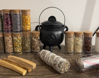 Cauldron Kit | Pentagram | Apothecary Herbs | Loose Incense | Spell Kit | Witch Kit | Resin | Witchcraft | Potion Kit | Palo Santo | Sage