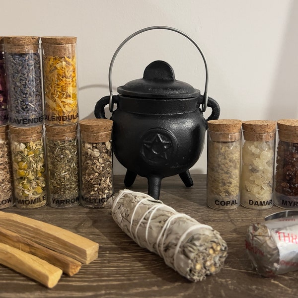 Cauldron Kit | Pentagram | Apothecary Herbs | Loose Incense | Spell Kit | Witch Kit | Resin | Witchcraft | Potion Kit | Palo Santo | Sage