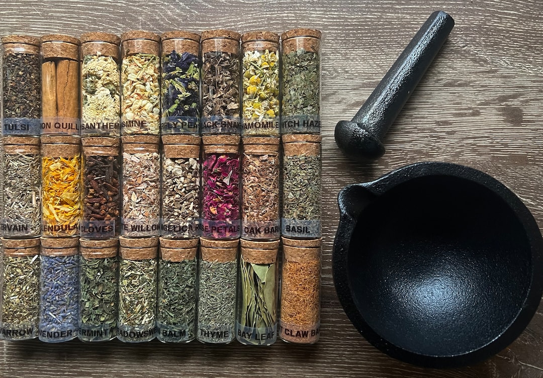 Mortar & Pestle Apothecary Kit Apothecary Herbs Spell Work Botanicals Loose Incense Witchcraft
