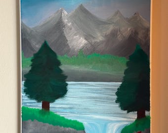 The Refreshing Checkpoint (Waterfall Oil Painting, Landscape Art)