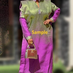 Luxury Jacquard Brocade Fabric Ombre Pink & Lime Green – High End Dressmaking, Evening Gown, Bridal, Couture Fabric-5 Yards