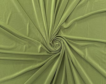 Olive ITY Stretch Fabric/ ITY Fabric/Stretch Fabric/Soft & Stretch drapery Knit Jersey Fabric/Long Dresses Fabric/ITY Spandex- 5 Yards