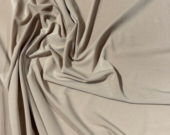 Stone Color ITY Stretch Fabric/ ITY Fabric/Stretch Fabric/Soft & Stretch drapery Knit Jersey Fabric/Long Dresses Fabric/ITY Spandex- 5 Yards