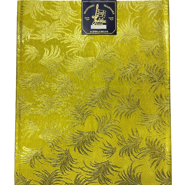 African Sego/Gele Head Tie/ Wraps -Yellow- Gold ( 2 pcs)