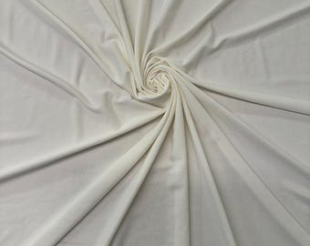 Cream ITY Stretch Fabric/ ITY Fabric/Stretch Fabric/Soft & Stretch drapery Knit Jersey Fabric/Long Dresses Fabric/ITY Spandex- 5 Yards