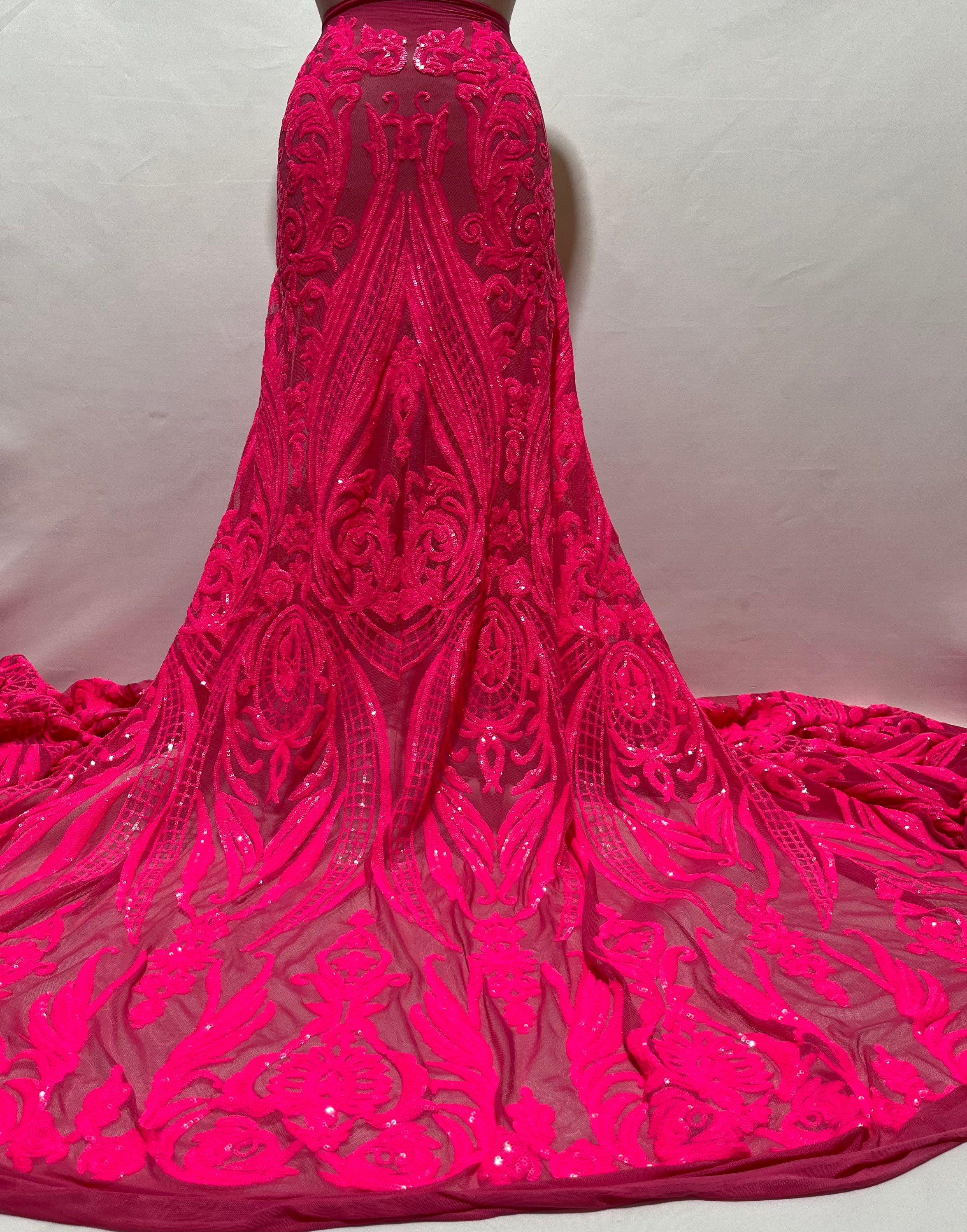 Ombre Fabric Sequin Fabric Dress Design RED Exotic Stretch Sequin Lace Fabric/ Stretch Sequins Fabric/ Red Sequin  Lace/wedding Lace/sequin Lace Fabric/hot Sell Sequins-by Yard main image 1