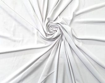 White ITY Stretch Fabric/ ITY Fabric/Stretch Fabric/Soft & Stretch drapery Knit Jersey Fabric/Long Dresses Fabric/ITY Spandex- 5 Yards