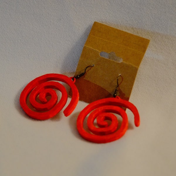 3D-Printed Hand-Painted Dreamcast Spiral Earrings