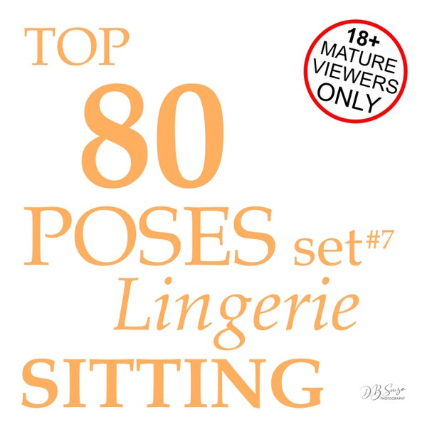 18+ Lingerie set of digital images for model sitting poses, reference source, mood board, inspiration, pose ideas, pose resources, set #7