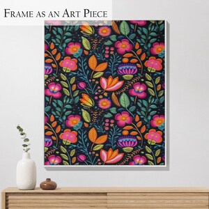 Personalized Mexican Folk Art Blanket: Floral Woven Cotton Throw, Boho Home Decor image 5