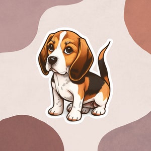 Beagle Sticker, Beagle Decal, Cute Beagle Sticker, Cute Beagle Decal, Brown Beagle Sticker, Beagle Dog Sticker, Adorable Beagle Sticker