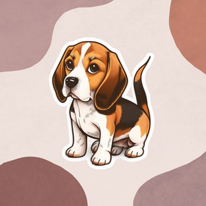 Beagle-Aufkleber, Beagle-Aufkleber, süßer Beagle-Aufkleber, süßer Beagle-Aufkleber, brauner Beagle-Aufkleber, Beagle-Hundeaufkleber, entzückender Beagle-Aufkleber