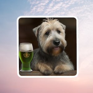 Glen of Imaal Taste of Ireland, Saint Pattys Day, Green Beer, Photorealistic Dog Sticker