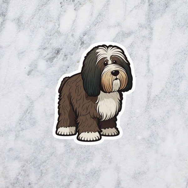 Polish Lowland Sheepdog Sticker, Brown and White PON sticker, PON Sticker, Sheepdog Sticker, Cartoon Sticker, Cute PON Sticker