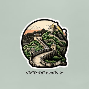 Great Wall of China Sticker, Wall of China Sticker, Great Wall of China decal, Cool Great wall of china sticker, Artsy Great Wall of China