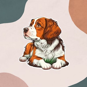 Brittany Sticker, Brittany Dog Sticker, Cute Brittany Dog Sticker, Brittany Decal, Cute Brittany Decal, Brittany Dog Decal