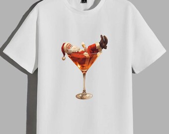 Santa Cocktail Christmas TShirt