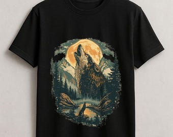 Retro Wolf Moon T-Shirt