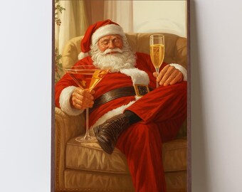 Vintage Relaxed Santa Claus Poster