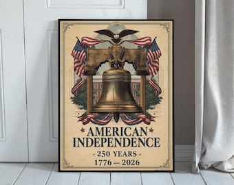 Amerikanische Unabhängigkeit 250 Jahre Plakat, Liberty Bell 1776–2026
