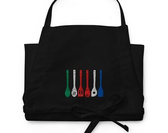 Embroidered Italian American Cook Apron