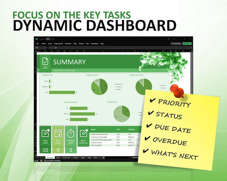 Ultimate Task Tacker & To-do List Excel Spreadsheet - Etsy