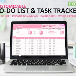 Excel To Do List Template, Excel Task Planner Spreadsheet, Digital Checklist Template, Editable To do List