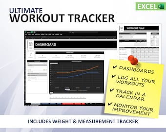Ultimate Gym Workout Planner & Tracker with Body Measurement and Weight Tracker