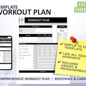 Modello di piano di allenamento in palestra per fogli Excel e Google