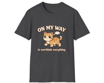 Orange Cat Overthink Everything T-Shirt | Silly Kitten Graphic Tee