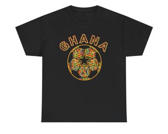 Ghana Star football themed Graphic Tee | African Pattern Soccer Ball Design