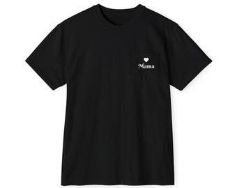Mama Heart Pocket T-Shirt | Vintage Pigment-Dyed Cotton Tee
