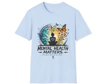 Mental Health Matters T-Shirt | Brain Butterfly Meditation Design