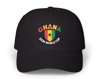 Ghana Shield embroidery Classic Dad Cap | West Africa flag colors, black star