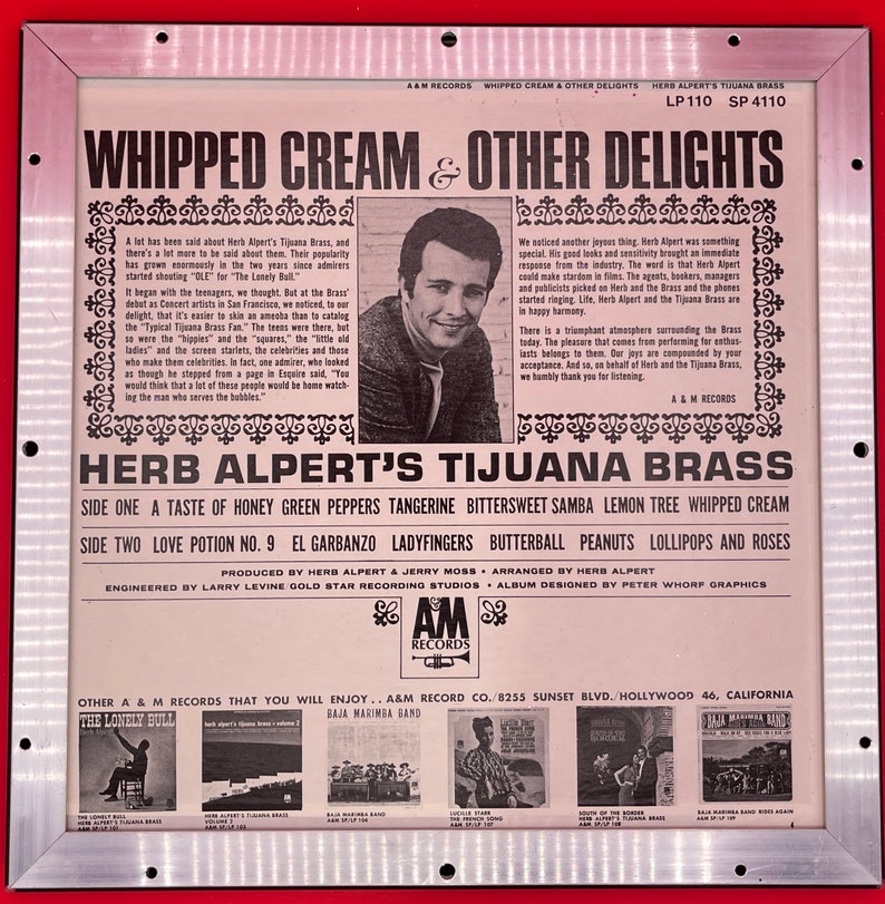 Herb Alpert and the Tijuana Brass Whipped Cream & Other Delights Framed Glittered Album Cover