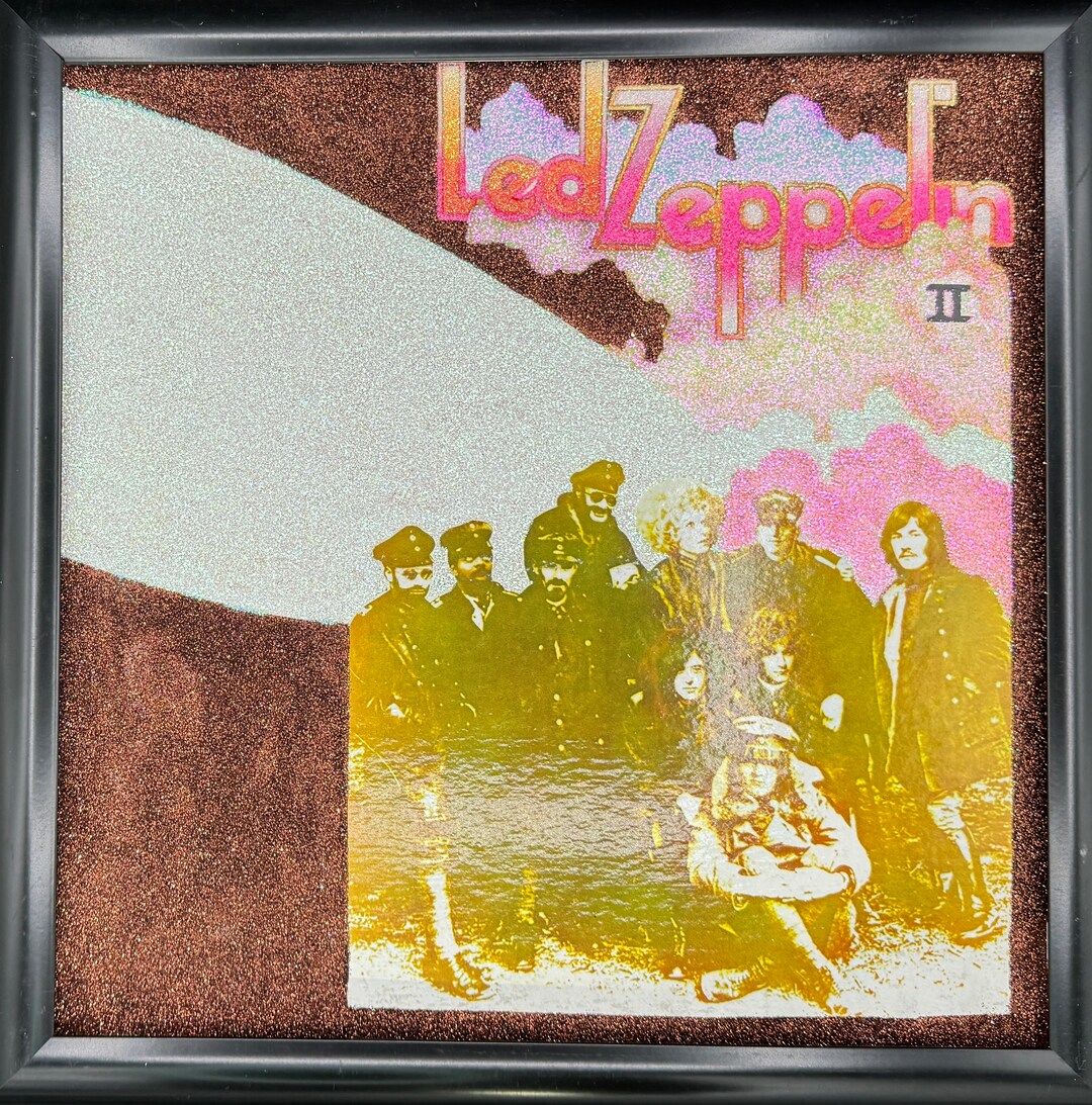 Led Zeppelin II Glitter Enhanced Framed Vintage Record Album Cover