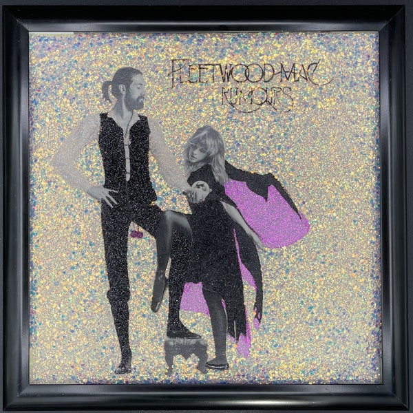 Fleetwood Mac - Rumours Glittered Vintage Vinyl Record Album Cover (includes vinyl record)