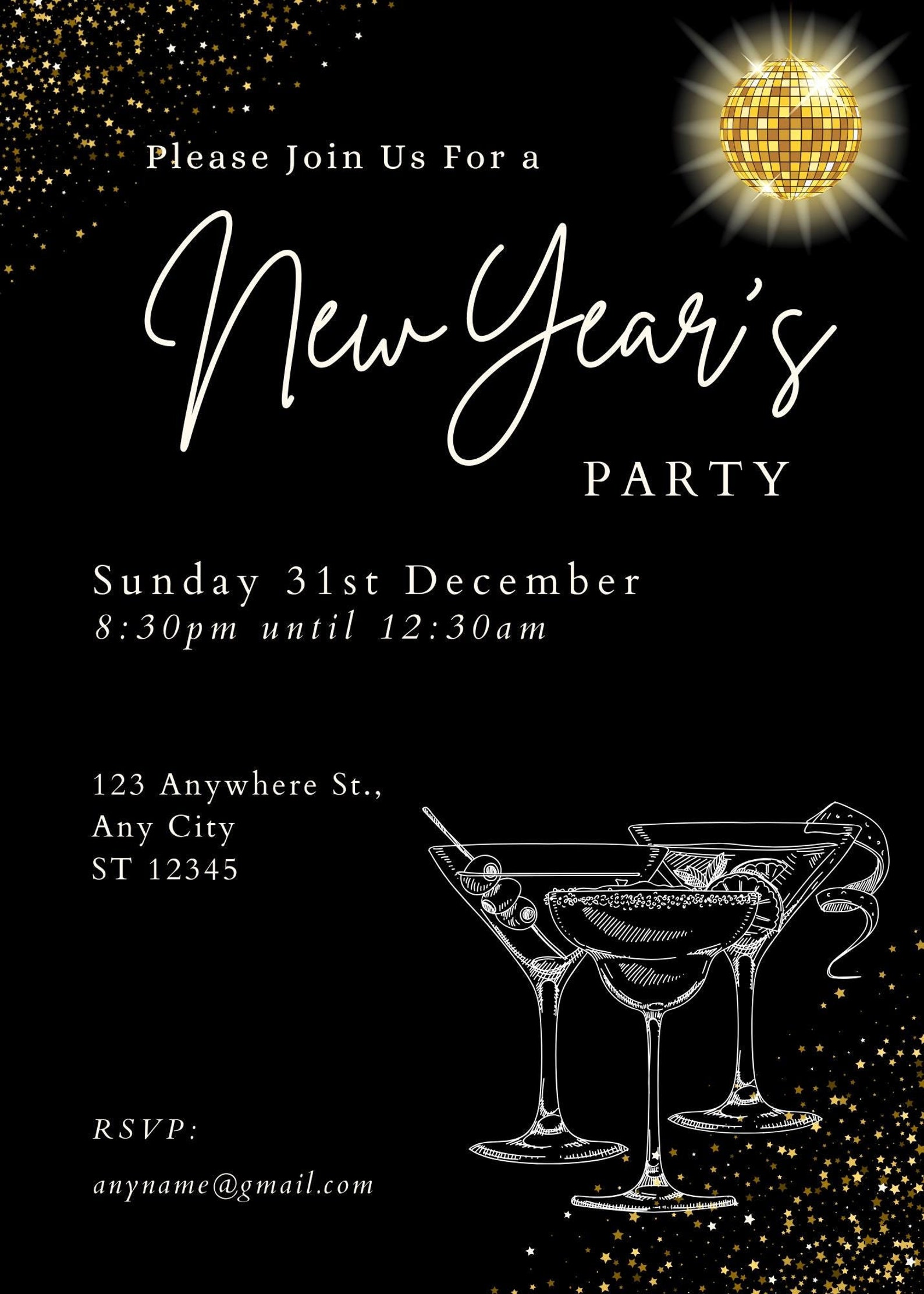 New Years Party Invitation - Etsy