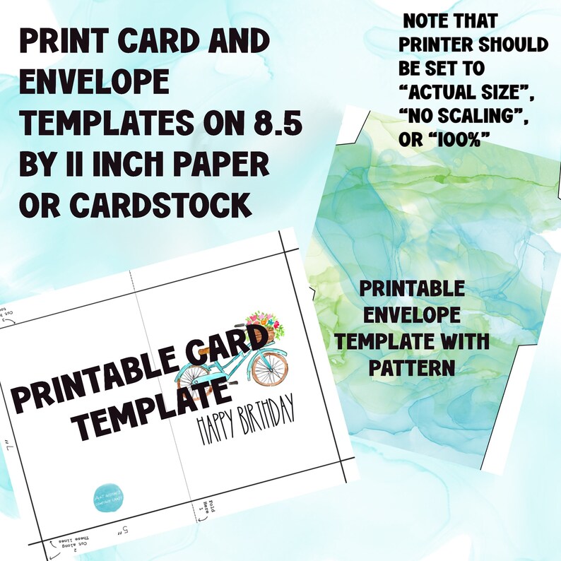 Printable Happy Birthday Card and Envelope Happy Birthday Etsy