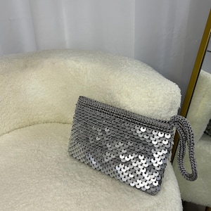 Luxury sequin bag, Sequin evening bags, Christmas bags, wedding party bag, Evening bag, Metallic bag, Christmas gifts, Sparkle silver bag