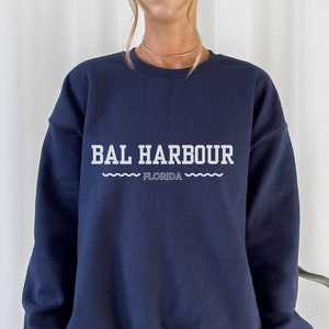 Beach Sweatshirt Florida Beach Sweater Bal Harbour Varsity Sweatshirt Florida Beach Travel Sweater