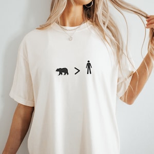 I Choose The Bear TShirt Funny Feminist Shirt Man Vs Bear Chose the Bear Shirt  Women&#39;s Rights Tee Minimalist Trending Granola Girl