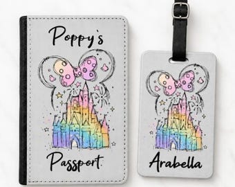 Personalised girls Passport holder, luggage tag, bag Travel wallet, holiday accessories My first holiday
