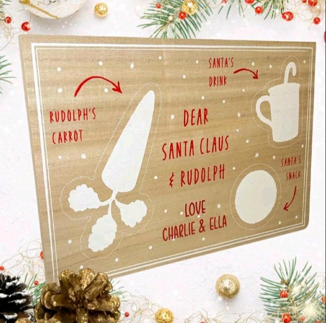 Personalised Snacks for Santa, Christmas Eve Santa Treats Board ...