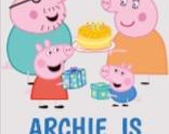 Personalised Peppa pig, George pig family Birthday number age tshirt. Birthday gift. Birthday party