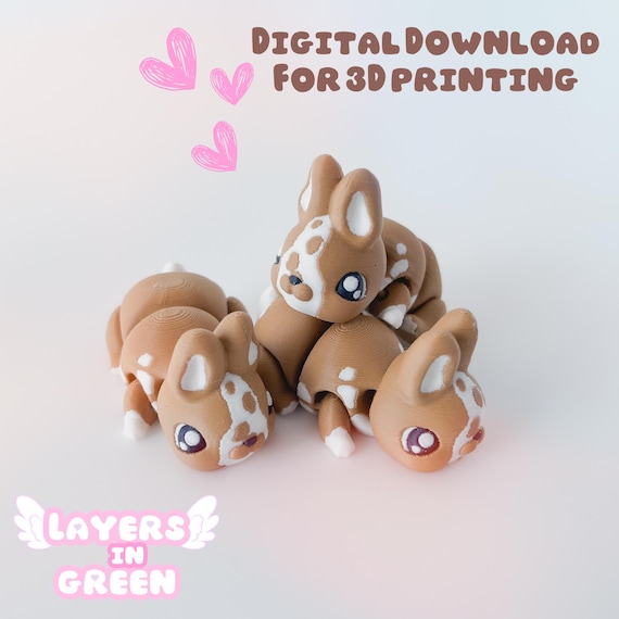 Bunny Flexi: 3D Printing Fidget Desk Pet (.STL File)
